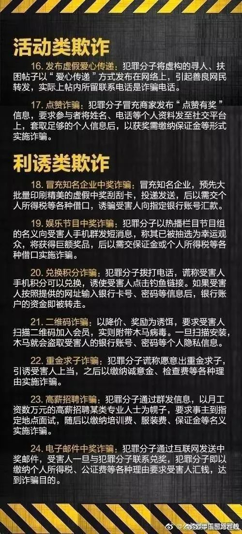最全电信诈骗方式在此！别再上当了