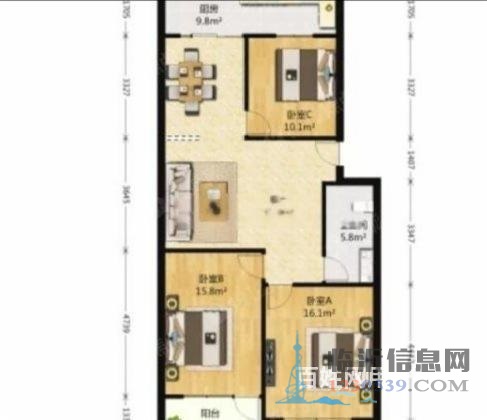 88万北园小区附近2007年新房全明户型带储藏室有钥匙