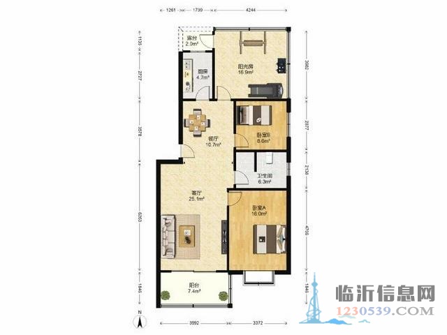 北园路北园小区(兰山)101.0平简装修102万元难找房子
