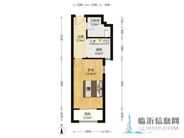 精装修，奥斯卡上品公馆1室1厅1卫