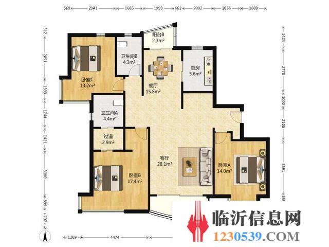 宝丽盛世嘉园大三居 精装 带车库 位置不错