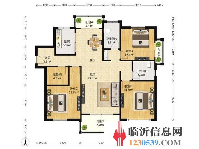 凤凰城 地暖双气 大车库 南北通透好户型 精装大三室