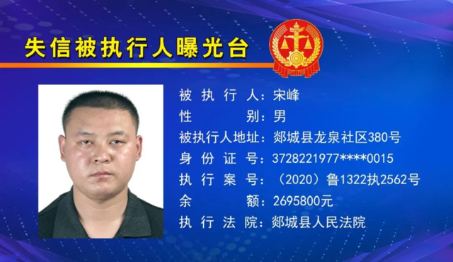临沂最新一批老赖名单!男女都有,照片、地址发出来了
