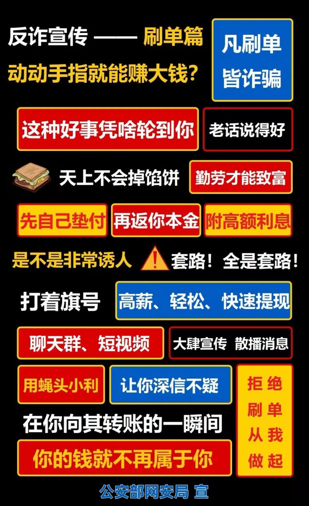 公安部网安局发布最新防骗广告牌!